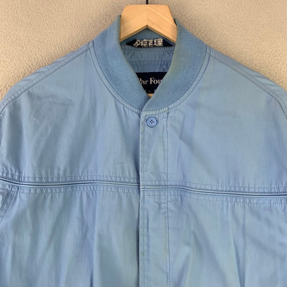 Vintage Par Four Bi-Swing Bomber Jacket‎ Mens Large Blue Zip Up Harrington